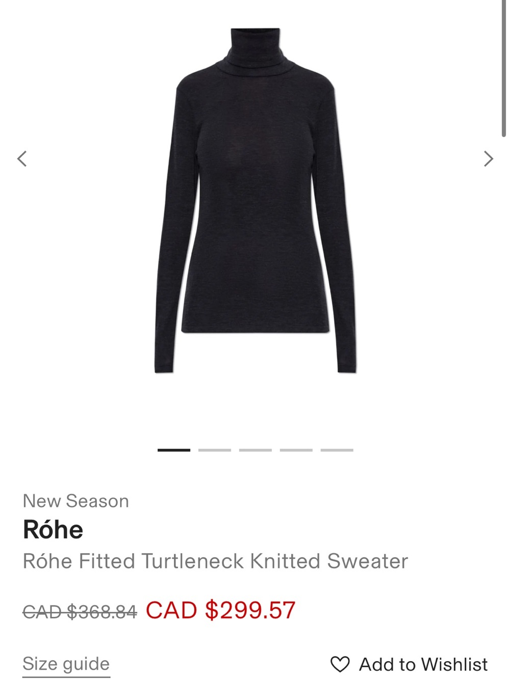 rohe dark navy turtleneck very light weight. size 40